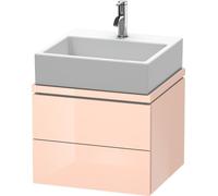 Duravit L-Cube Mueble para consola, anchura 520mm, profundidad 477mm, 2 cajones, LC580801010, Color: Perla de albaricoque laca de alto brillo