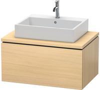 Duravit L-Cube Unidad de lavabo para consola Ancho 820mm, profundidad 547mm, 1 extraíble, LC581207171, Color: Roble mediterráneo Chapa de madera auténtica