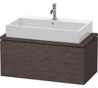 Duravit L-Cube Unidad de lavabo para consola, anchura 520mm, profundidad 477mm, 1 extraíble, LC580307272, Color: roble oscuro cepillado chapa de madera auténtica