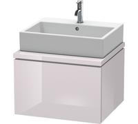 Duravit L-Cube Unidad de lavabo para consola, anchura 620mm, profundidad 547mm, 1 extraíble, LC581002727, Color: Laca blanca lila alto brillo
