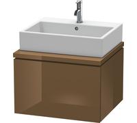 Duravit L-Cube Unidad de lavabo para consola, anchura 620mm, profundidad 547mm, 1 extraíble, LC581006161, Color: Marrón Oliva Laca Alto Brillo