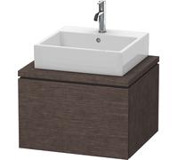 Duravit L-Cube Unidad de lavabo para consola, anchura 620mm, profundidad 547mm, 1 extraíble, LC581007272, Color: roble oscuro cepillado chapa de madera auténtica