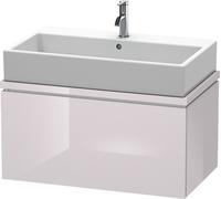 Duravit L-Cube Unidad de lavabo para consola, anchura 820mm, profundidad 477mm 1 extraíble, LC580202727, Color: Laca blanca lila alto brillo