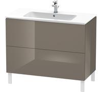 Duravit L-Cube Vanity unit vertical, anchura 1020mm, profundidad 481mm, 2 extraíbles, adecuado para mí por Starck Artículo 233610, LC662708989, Color: Laca de color gris franela de alto brillo