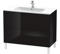 Duravit L-Cube Vanity unit vertical, anchura 1020mm, profundidad 481mm, 2 extraíbles, adecuado para mí por Starck Artículo 233610, LC662704040, Color: Laca negra de alto brillo