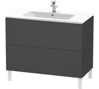 Duravit L-Cube Vanity unit vertical, anchura 1020mm, profundidad 481mm, 2 extraíbles, adecuado para mí por Starck Artículo 233610, LC662704949, Color: Grafito Mate Decoración