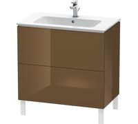 Duravit L-Cube Vanity unit vertical, anchura 820mm, profundidad 481mm, 2 extraíbles, adecuado para mí por Starck artículo 233683, LC662606161, Color: Marrón Oliva Laca Alto Brillo