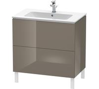 Duravit L-Cube Vanity unit vertical, anchura 820mm, profundidad 481mm, 2 extraíbles, adecuado para mí por Starck artículo 233683, LC662608989, Color: Laca de color gris franela de alto brillo