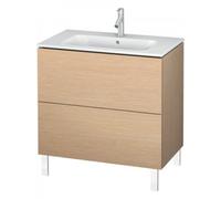 Duravit L-Cube Vanity unit vertical, anchura 820mm, profundidad 481mm, 2 extraíbles, adecuado para mí por Starck artículo 233683, LC662601212, Color: Roble cepillado Chapa de madera auténtica