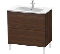 Duravit L-Cube Vanity unit vertical, anchura 820mm, profundidad 481mm, 2 extraíbles, adecuado para mí por Starck artículo 233683, LC662606969, Color: Nogal cepillado Chapa de madera auténtica