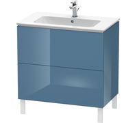 Duravit L-Cube Vanity unit vertical, anchura 820mm, profundidad 481mm, 2 extraíbles, adecuado para mí por Starck artículo 233683, LC662604747, Color: Laca de alto brillo Stone Blue