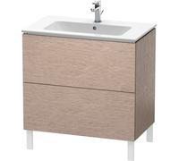 Duravit L-Cube Vanity unit vertical, anchura 820mm, profundidad 481mm, 2 extraíbles, adecuado para mí por Starck artículo 233683, LC662601111, Color: roble cachemir chapa de madera auténtica