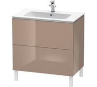 Duravit L-Cube Vanity unit vertical, anchura 820mm, profundidad 481mm, 2 extraíbles, adecuado para mí por Starck artículo 233683, LC662608686, Color: Cappuccino laca alto brillo