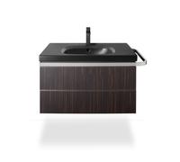 Duravit Manhattan Mezclador monomando de lavabo, 129 mm de proyección, con juego de desagüe, MH1020001046, Color: Negro Mate