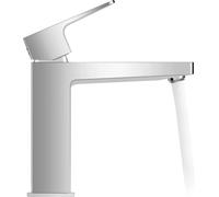 Duravit Manhattan Mezclador monomando de lavabo, 129 mm de saliente, sin desagüe automático, MH1020002010, Color: Cromo alto brillo