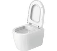 Duravit ME by Starck inodoro suspendido, Compacto, sin borde, lavable, Durafix incluido, 370x480mm, 2530092600, Color: Color interior blanco, color exterior blanco seda mate