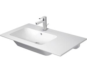 Duravit ME by Starck lavabo con mueble, con rebosadero, 1 agujero para grifo, con agujero para grifo, asimétrico, lavabo izquierda, 830mm, 23458300001, Color: Blanco con Wondergliss
