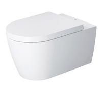 Duravit ME de Starck inodoro suspendido, sin borde, lavable, Durafix incluido, 370 x 570 mm, 2529099000, Color: Color interior blanco, color exterior blanco seda mate, con HygieneGlaze
