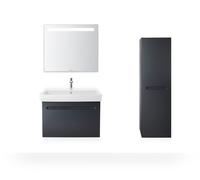 Duravit No.1 armarios de media altura, 1 puerta, con bisagras a la derecha, 400x360x1320mm, 4 estantes de cristal, N11308R49490000, Color: Grafito mate
