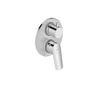 Duravit No.1 - Juego de Grifo de bañera para 2 consumidores, Incluye Kit de Montaje con Base empotrada, Mezclador Monomando con Sistema de Mezcla de cerámica, Cromado