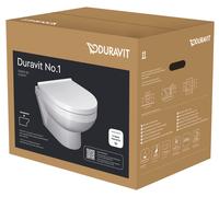 Duravit No.1 Juego de inodoro suspendido Compact, in siento de inodoro, 365x480mm, blanco brillo intenso, 45750900A1