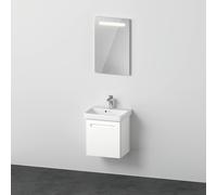 Duravit No.1 juego de muebles 500, incl. lavabo, mueble bajo lavabo con tope a la derecha, espejo, N10151R18180000, Color: Blanco Mate Decoración