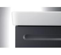 Duravit No.1 juego de muebles 600, incl. lavabo 600, mueble bajo lavabo, armario con espejo con tope a la derecha, cajón interior, recorte para sifón, N10165R49490000, Color: Grafito Mate Decoración