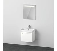 Duravit No.1 juego de muebles 600, incl. lavabo, mueble bajo lavabo, espejo, cajón interior, recorte para sifón, N10164018180000, Color: Blanco Mate Decoración