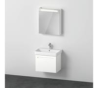 Duravit No.1 juego de muebles 650, incl. lavabo, mueble bajo lavabo, armario con espejo con tope a la izquierda, cajón interior, recorte para sifón, N10167L18180000, Color: Blanco Mate Decoración
