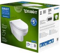 Duravit No.1 Juego de inodoro suspendido Compact, incl. asiento de inodoro, 365x480mm, blanco brillo intenso, 45750900A1
