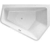 Duravit Paiova 5 bañera de hidromasaje, versión empotrada, esquina derecha, 2 inclinaciones traseras a la derecha, revestimiento acrílico sin juntas, juego de desagüe y rebosadero, sistema de aire, 19