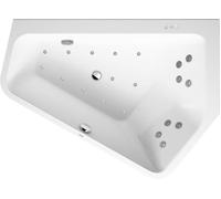 Duravit Paiova 5 bañera de hidromasaje, versión empotrada, esquina derecha, 2 respaldos inclinados a la derecha, marco, juego de desagüe y rebosadero, Combi-System P, 1770x1300mm, 760391000CP1000