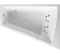 Duravit Paiova bañera de hidromasaje, 1 respaldo inclinado a la derecha, revestimiento acrílico moldeado, marco, juego de desagüe y rebosadero cromados, sistema de chorro, 1800x1400mm, 760269000JS1000