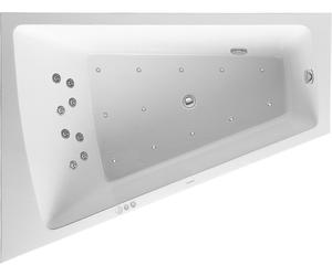 Duravit Paiova bañera de hidromasaje, 1 respaldo inclinado a la izquierda, revestimiento de acrílico moldeado, marco cromado, juego de desagüe y rebosadero, Combi-System P, 1700x1300mm, 760266000CP100
