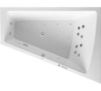 Duravit Paiova bañera de hidromasaje, versión empotrada, 1 respaldo inclinado a la derecha, marco, juego de desagüe y rebosadero cromados, Combi-System E, 1700x1300mm, 760215000CE1000