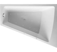 Duravit Paiova bañera de hidromasaje, versión empotrada, 1 respaldo inclinado a la derecha, marco, juego de desagüe y rebosadero cromados, Air-System, 1700x1300mm, 760215000AS0000
