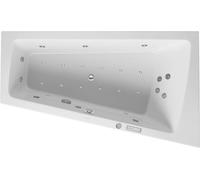 Duravit Paiova bañera de hidromasaje, versión empotrada, 1 respaldo inclinado a la derecha, marco, juego de desagüe y rebosadero cromados, Combi-System E, 1700x1000mm, 760213000CE1000