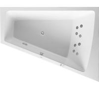Duravit Paiova bañera de hidromasaje, versión empotrada, 1 respaldo inclinado a la derecha, marco, juego de desagüe y rebosadero cromados, sistema de chorro, 1800x1400mm, 760217000JS1000