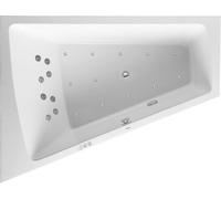 Duravit Whirlpool Paiova 1700x1300mm versión empotrada, inclinada hacia atrás a la izquierda, marco, desagüe y rebosadero, Combi-System P