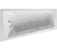 Duravit Paiova bañera de hidromasaje, versión empotrada, 1 respaldo inclinado a la izquierda, marco, juego de desagüe y rebosadero cromados, Combi-System P, 1700x1000mm, 760212000CP1000
