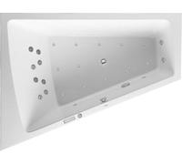 Duravit Paiova bañera de hidromasaje, versión empotrada, 1 respaldo inclinado a la izquierda, marco, juego de desagüe y rebosadero cromados, Combi-System E, 1800x1400mm, 760216000CE1000