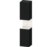 Duravit Qatego armario alto, puerta bisagra izquierda, 400x360x1760mm, nicho blanco alto brillo, QA1346L22160010, Color: Roble negro/con iluminaciÃ³n de nicho
