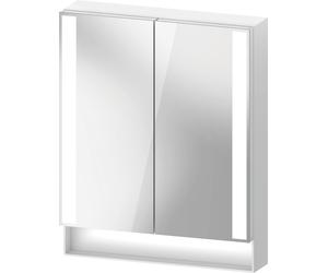 Duravit Qatego armario con espejo, paneles de luz laterales, 600x155x750mm, QA7150018181010, Color: Blanco mate/FR Enchufe de red/con iluminación interior