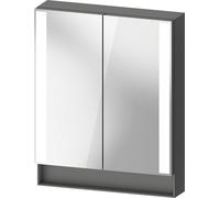 Duravit Qatego armario con espejo, paneles de luz laterales, 600x155x750mm, QA7150049492000, Color: Grafito mate/CH Clavija de red