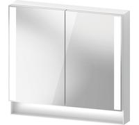 Duravit Qatego armario con espejo, paneles laterales de luz, 800x155x750mm, QA7151018180000, Color: Enchufe de red Matt/DE blanco