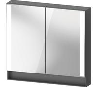 Duravit Qatego armario con espejo, paneles laterales de luz, 800x155x750mm, QA7151049492010, Color: Grafito mate/CH Enchufe de red/con iluminación interior