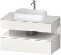 Duravit Qatego consola mueble bajo lavabo, 1 extraíble, 1 cajón, recorte central, 1000x550x600mm, nicho blanco alto brillo, QA4731022840000, Color: Supermatt blanco