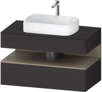Duravit Qatego consola mueble bajo lavabo, 1 extraíble, 1 cajón, recorte central, 1000x550x600mm, nicho roble terra, QA4731035800000, Color: supermercado de grafito