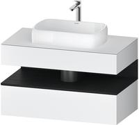 Duravit Qatego consola mueble bajo lavabo, 1 extraíble, 1 cajón, recorte central, 1000x550x600mm, nicho roble negro, QA4731016180000, Color: Blanco Mate