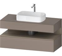 Duravit Qatego consola mueble bajo lavabo, 1 extraíble, 1 cajón, recorte central, 1200x550x600mm, nicho roble terra, QA4732035430010, Color: Basalto Mate/con iluminaciÃ³n de nicho